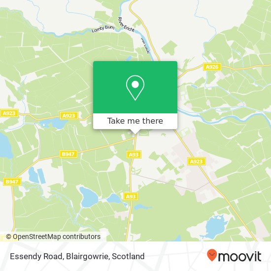 Essendy Road, Blairgowrie map