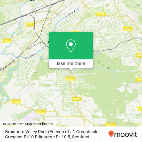 Braidburn Valley Park (Friends of), 1 Greenbank Crescent Eh10 Edinburgh EH10 5 map