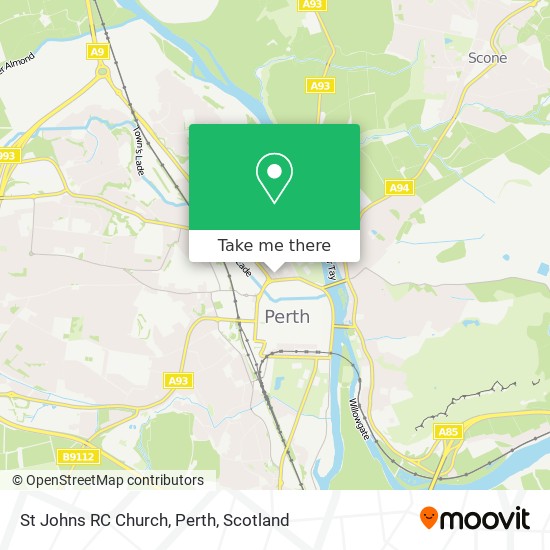 St Johns RC Church, Perth map