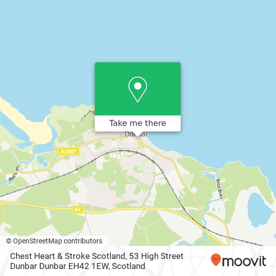 Chest Heart & Stroke Scotland, 53 High Street Dunbar Dunbar EH42 1EW map