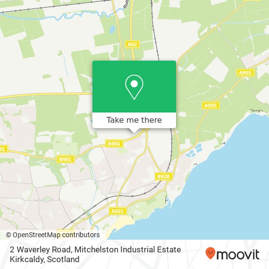2 Waverley Road, Mitchelston Industrial Estate Kirkcaldy map