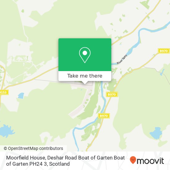 Moorfield House, Deshar Road Boat of Garten Boat of Garten PH24 3 map