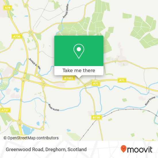 Greenwood Road, Dreghorn map