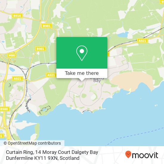 Curtain Ring, 14 Moray Court Dalgety Bay Dunfermline KY11 9XN map