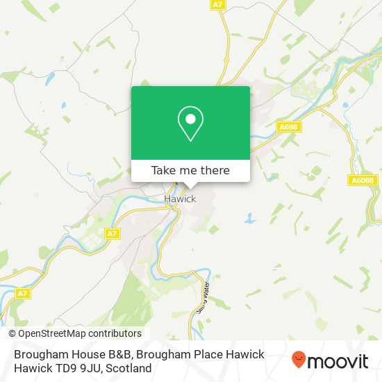 Brougham House B&B, Brougham Place Hawick Hawick TD9 9JU map