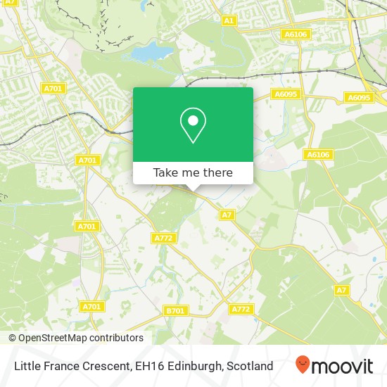 Little France Crescent, EH16 Edinburgh map