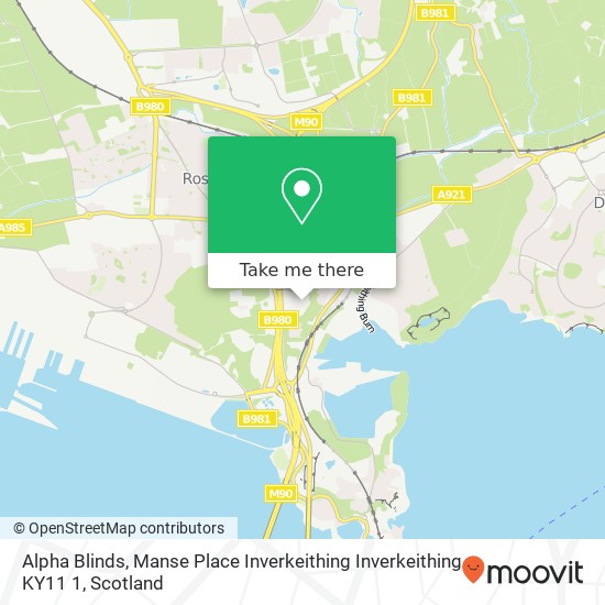 Alpha Blinds, Manse Place Inverkeithing Inverkeithing KY11 1 map