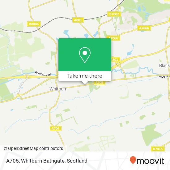 A705, Whitburn Bathgate map