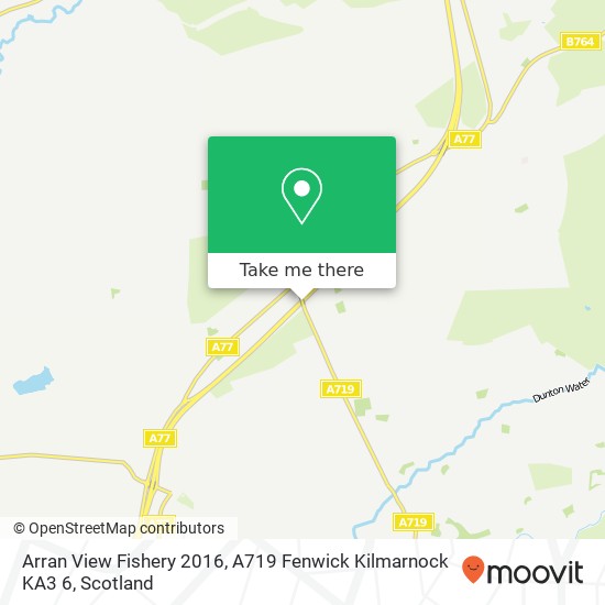 Arran View Fishery 2016, A719 Fenwick Kilmarnock KA3 6 map