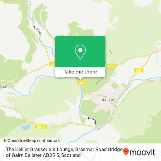 The Keiller Brasserie & Lounge, Braemar Road Bridge of Gairn Ballater AB35 5 map