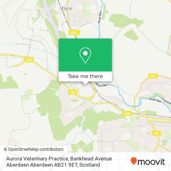 Aurora Veterinary Practice, Bankhead Avenue Aberdeen Aberdeen AB21 9ET map