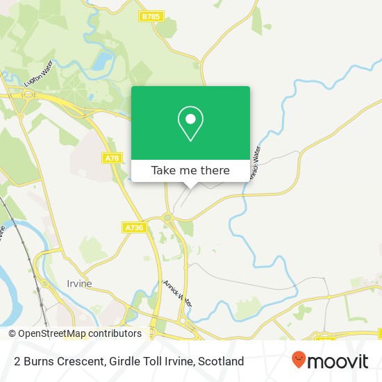 2 Burns Crescent, Girdle Toll Irvine map