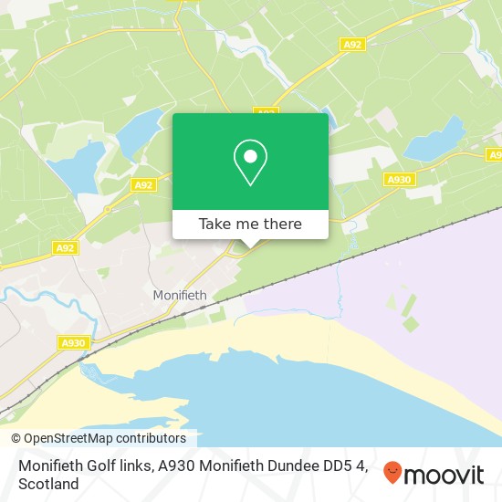 Monifieth Golf links, A930 Monifieth Dundee DD5 4 map