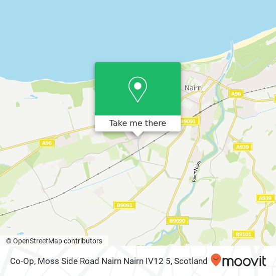 Co-Op, Moss Side Road Nairn Nairn IV12 5 map