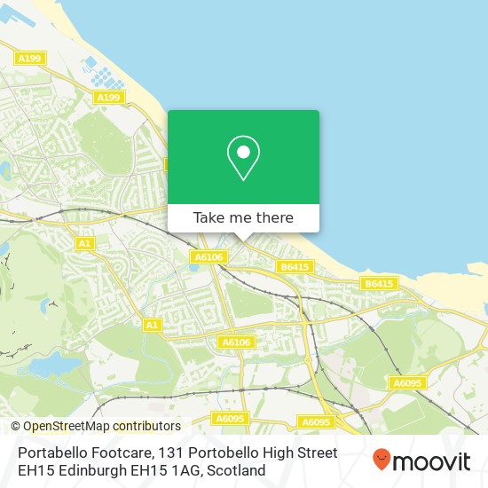 Portabello Footcare, 131 Portobello High Street EH15 Edinburgh EH15 1AG map