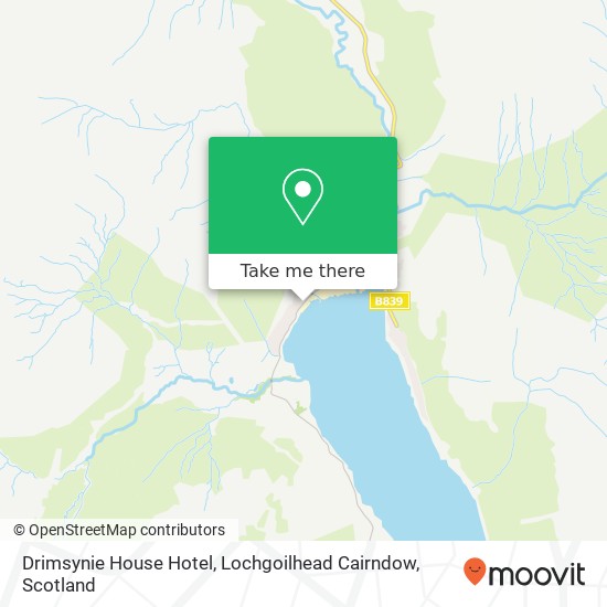 Drimsynie House Hotel, Lochgoilhead Cairndow map