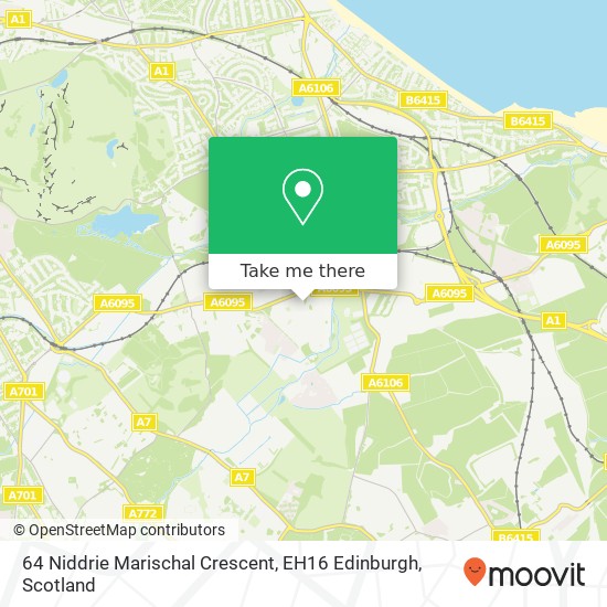 64 Niddrie Marischal Crescent, EH16 Edinburgh map