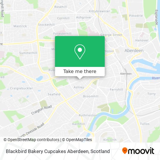 Blackbird Bakery Cupcakes Aberdeen map