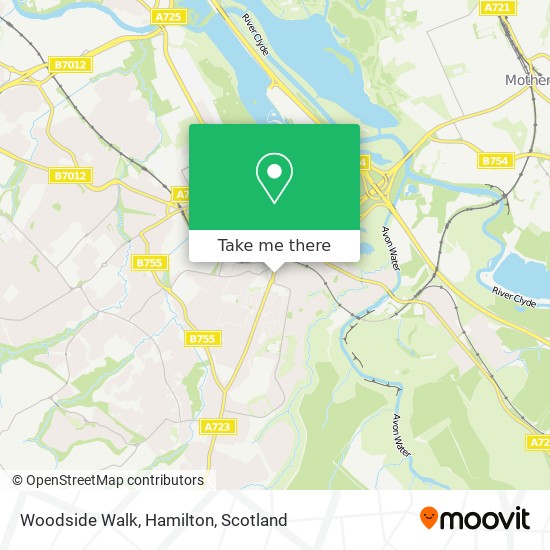 Woodside Walk, Hamilton map