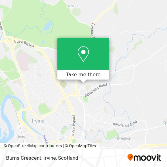 Burns Crescent, Irvine map