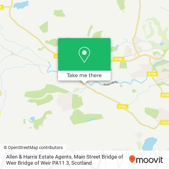 Allen & Harris Estate Agents, Main Street Bridge of Weir Bridge of Weir PA11 3 map