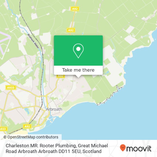 Charleston MR. Rooter Plumbing, Great Michael Road Arbroath Arbroath DD11 5EU map