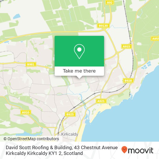 David Scott Roofing & Building, 43 Chestnut Avenue Kirkcaldy Kirkcaldy KY1 2 map