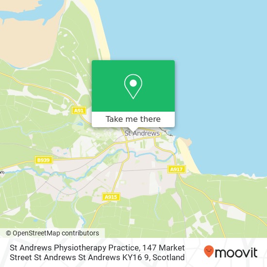 St Andrews Physiotherapy Practice, 147 Market Street St Andrews St Andrews KY16 9 map
