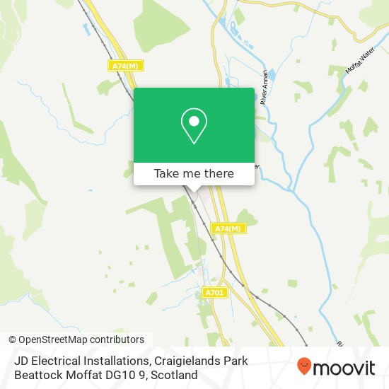 JD Electrical Installations, Craigielands Park Beattock Moffat DG10 9 map