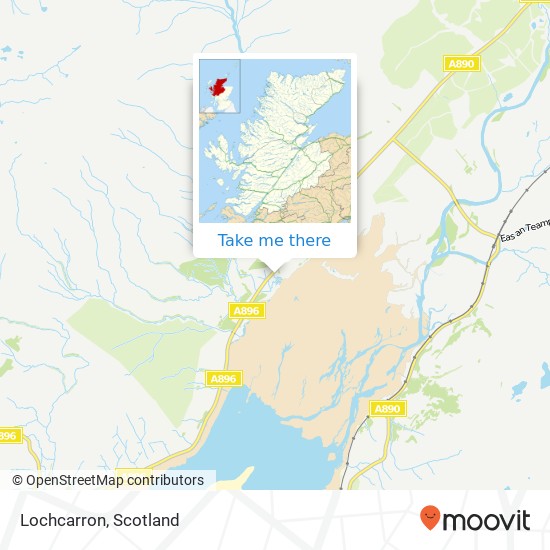 Lochcarron, Strathcarron Strathcarron map