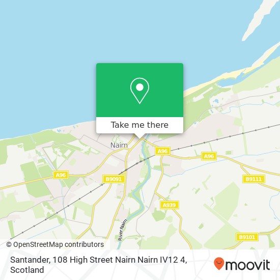 Santander, 108 High Street Nairn Nairn IV12 4 map