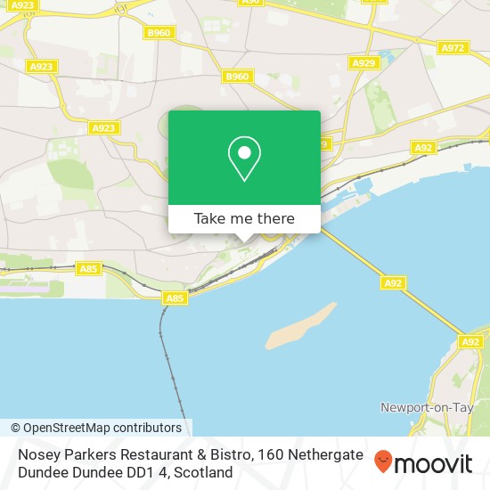 Nosey Parkers Restaurant & Bistro, 160 Nethergate Dundee Dundee DD1 4 map