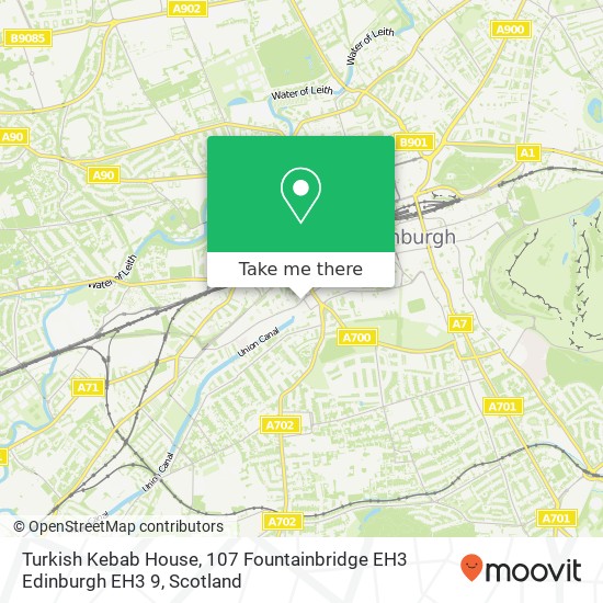 Turkish Kebab House, 107 Fountainbridge EH3 Edinburgh EH3 9 map