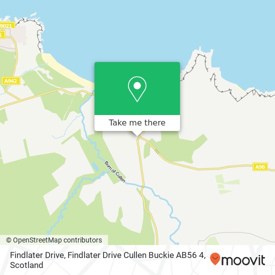 Findlater Drive, Findlater Drive Cullen Buckie AB56 4 map