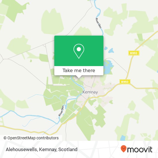 Alehousewells, Kemnay map