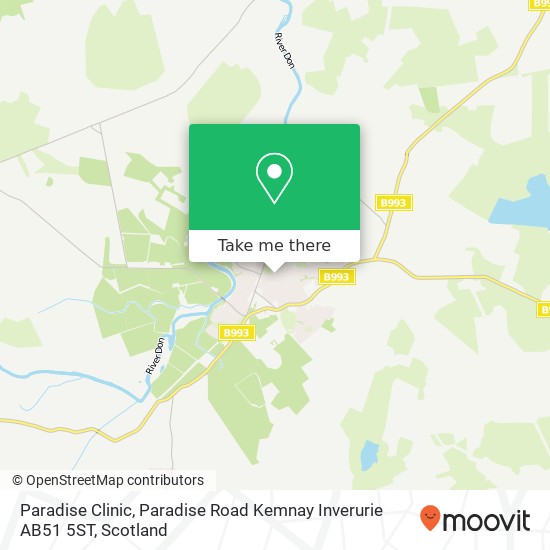 Paradise Clinic, Paradise Road Kemnay Inverurie AB51 5ST map