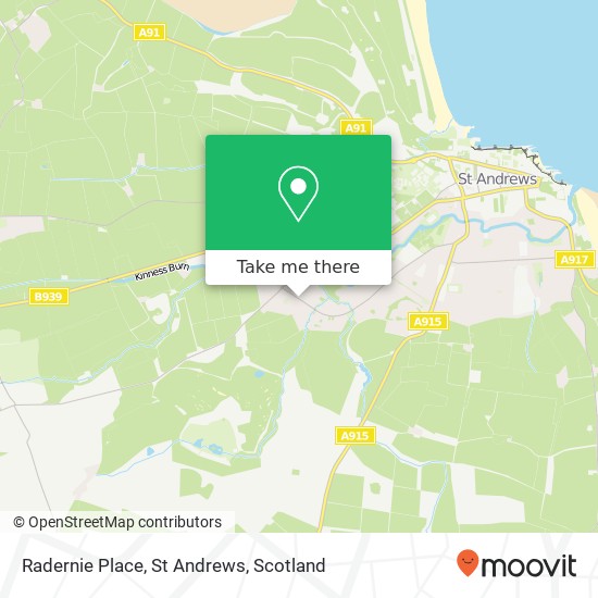 Radernie Place, St Andrews map