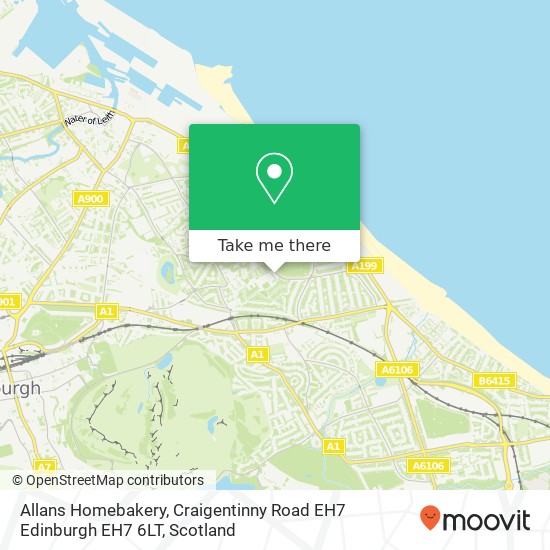 Allans Homebakery, Craigentinny Road EH7 Edinburgh EH7 6LT map