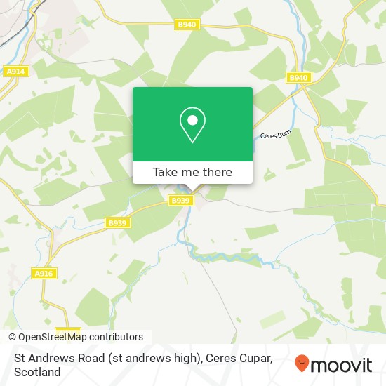 St Andrews Road (st andrews high), Ceres Cupar map