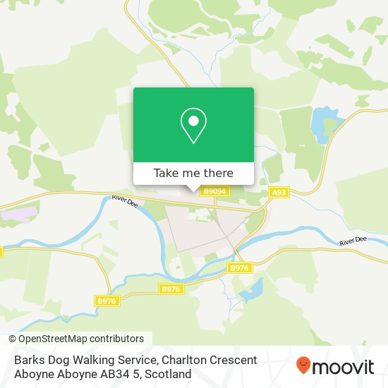 Barks Dog Walking Service, Charlton Crescent Aboyne Aboyne AB34 5 map