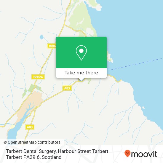 Tarbert Dental Surgery, Harbour Street Tarbert Tarbert PA29 6 map
