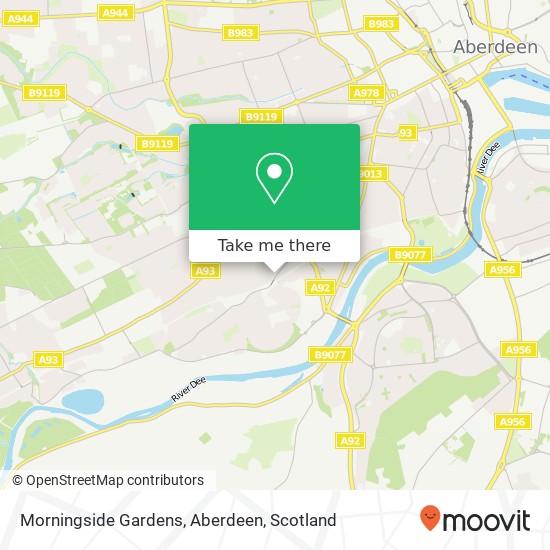 Morningside Gardens, Aberdeen map