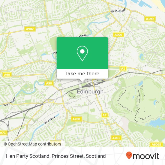 Hen Party Scotland, Princes Street map