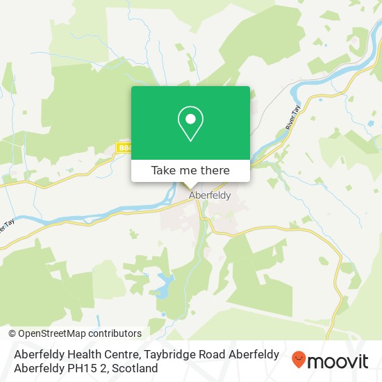 Aberfeldy Health Centre, Taybridge Road Aberfeldy Aberfeldy PH15 2 map