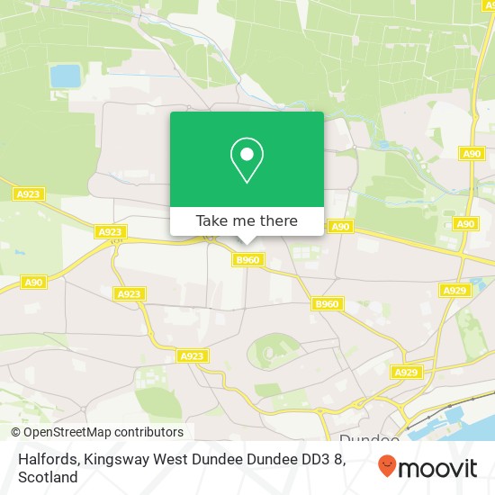 Halfords, Kingsway West Dundee Dundee DD3 8 map