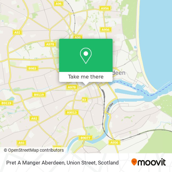 Pret A Manger Aberdeen, Union Street map