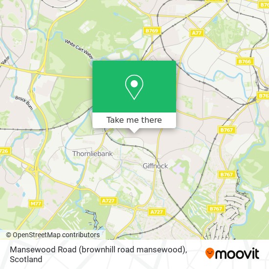 Mansewood Road (brownhill road mansewood) map