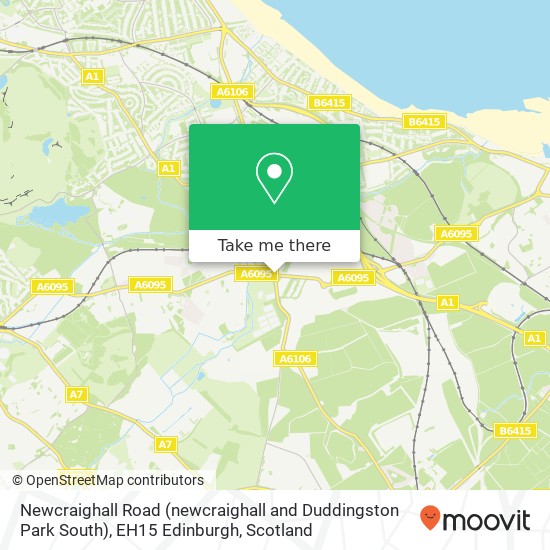 Newcraighall Road (newcraighall and Duddingston Park South), EH15 Edinburgh map