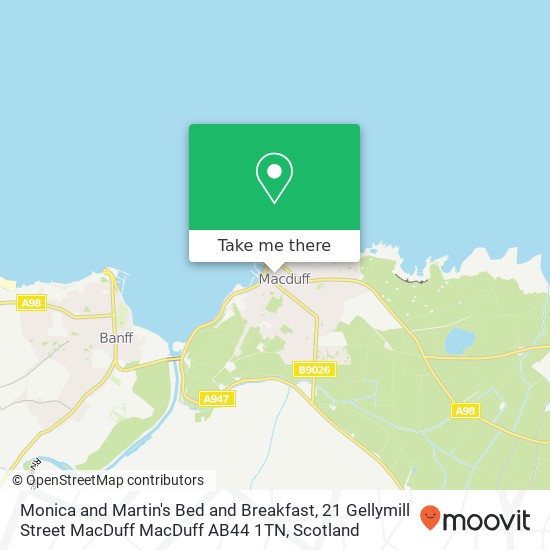 Monica and Martin's Bed and Breakfast, 21 Gellymill Street MacDuff MacDuff AB44 1TN map