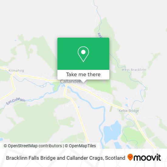 Bracklinn Falls Bridge and Callander Crags map